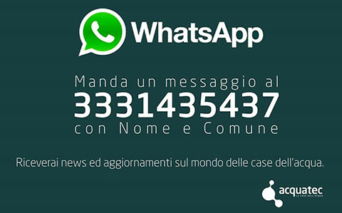 Case dell’acqua: nuovo numero Whatsapp per informazioni agli utenti