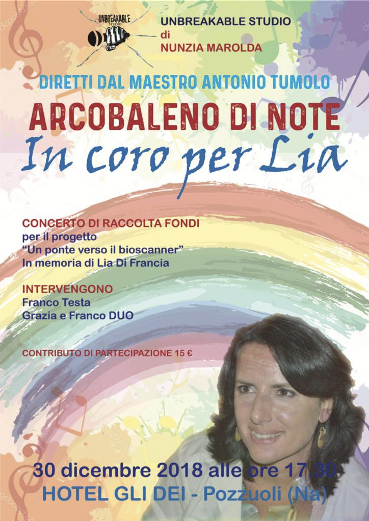 Concerto di musica Unbreakable Studio per sostenere il progetto dello Bioscanner in memoria di Lia Di Francia