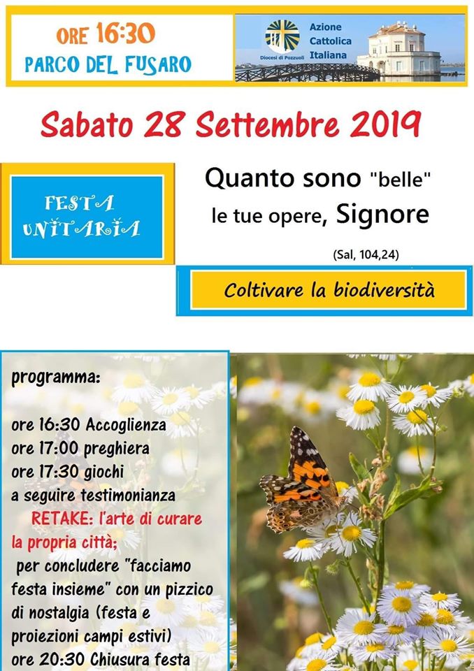 Festa unitaria dell’Azione Cattolica, sabato 28 settembre al Parco del Fusaro