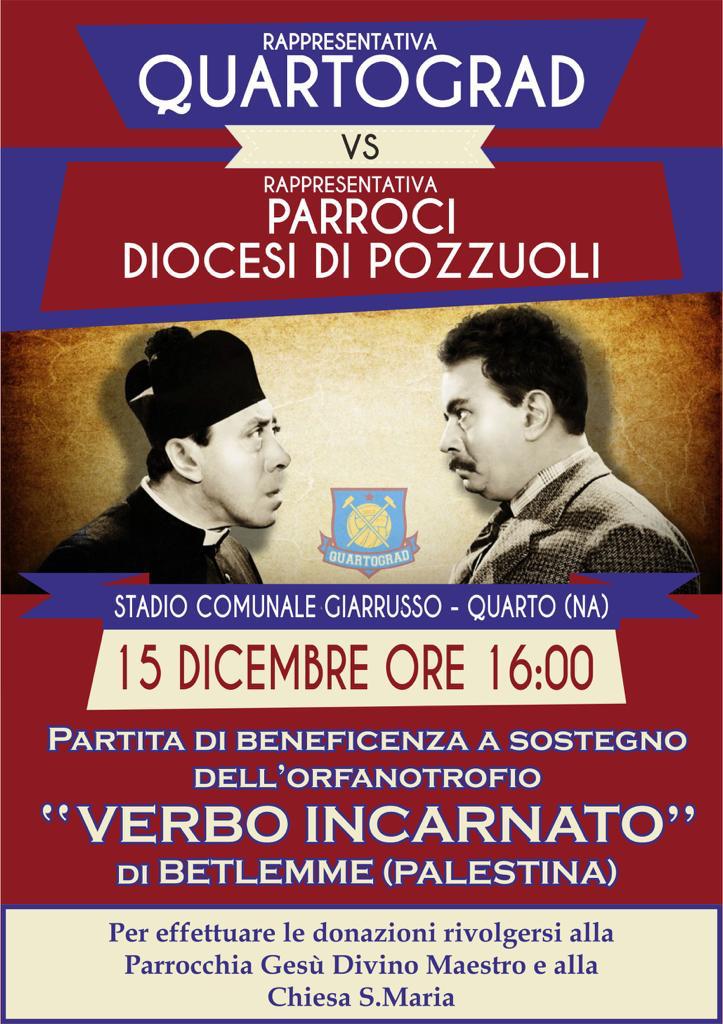I sacerdoti della diocesi di Pozzuoli in campo per la solidarietà. Domenica 15 dicembre, stadio “Giarrusso”
