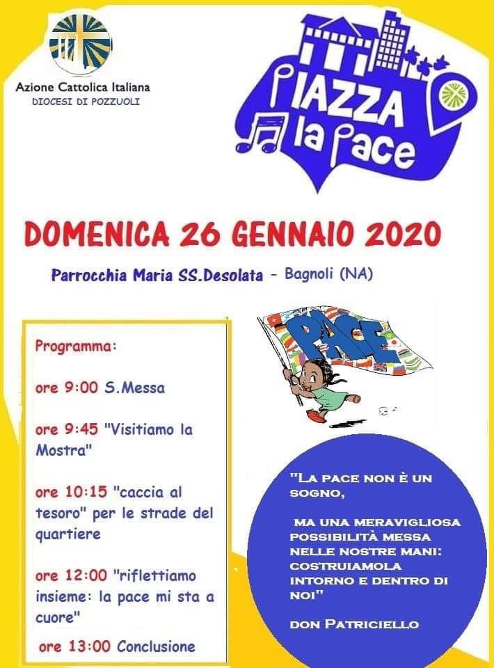 A Bagnoli l’Azione Cattolica diocesana “Piazza la pace”, domenica 26 gennaio nella parrocchia Desolata