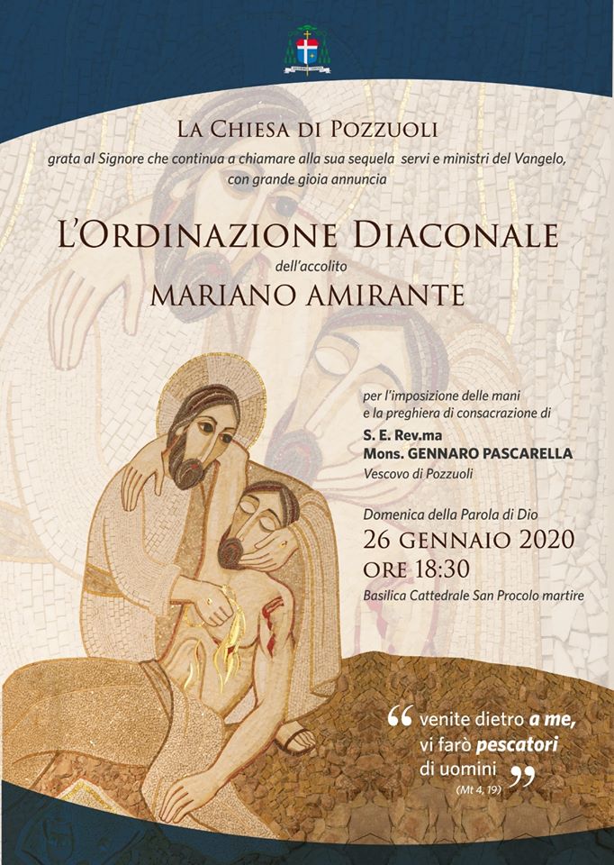 Domenica 26 gennaio, ordinazione diaconale di Mariano Amirante nella Basilica Cattedrale di Pozzuoli