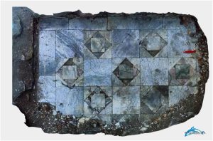 Ortofoto della porzione di pavimento scoperta, realizzata da Naumacos Underwater Archaelogy and Technology